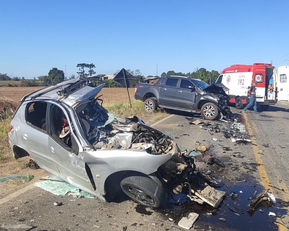 Motorista morre em colisão frontal na Rodovia SC 447, KM 25.100 cidade de Meleiro.