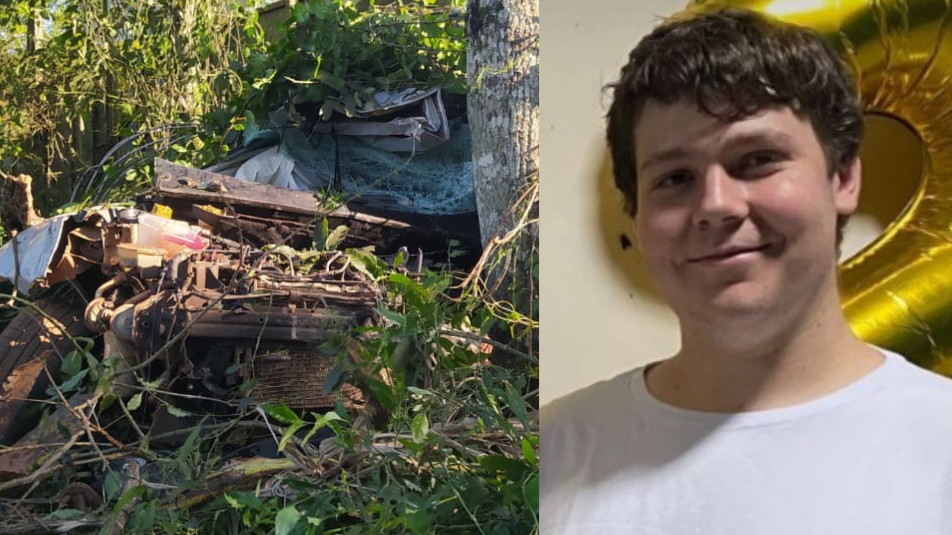 Jovem morre após carro bater em outdoor e árvore na SC-163