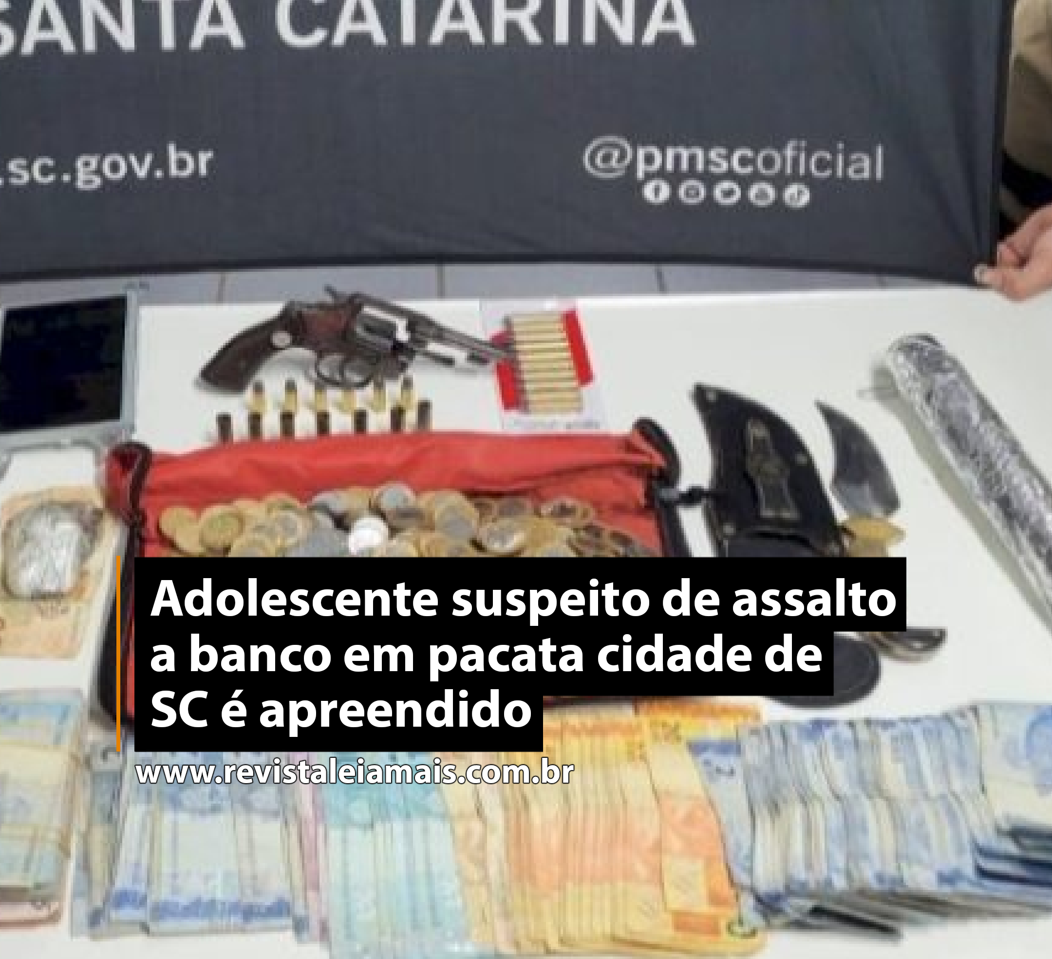 Adolescente suspeito de assalto a banco em pacata cidade de SC é apreendido