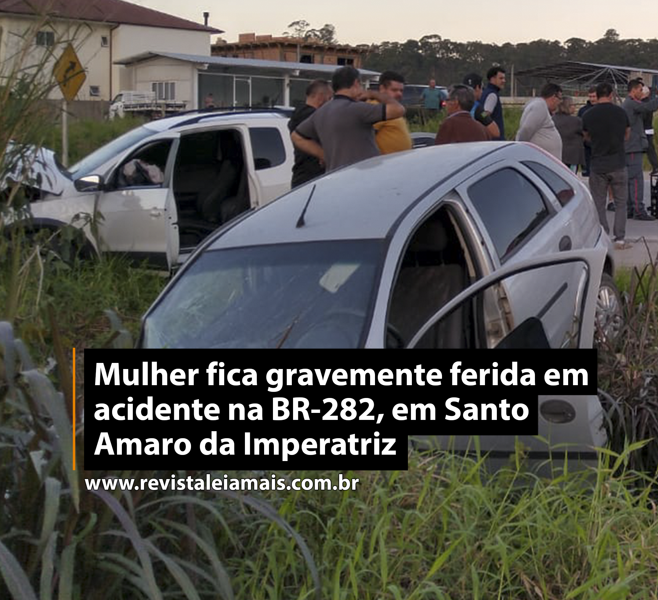 Mulher fica gravemente ferida em acidente na BR-282, em Santo Amaro da Imperatriz