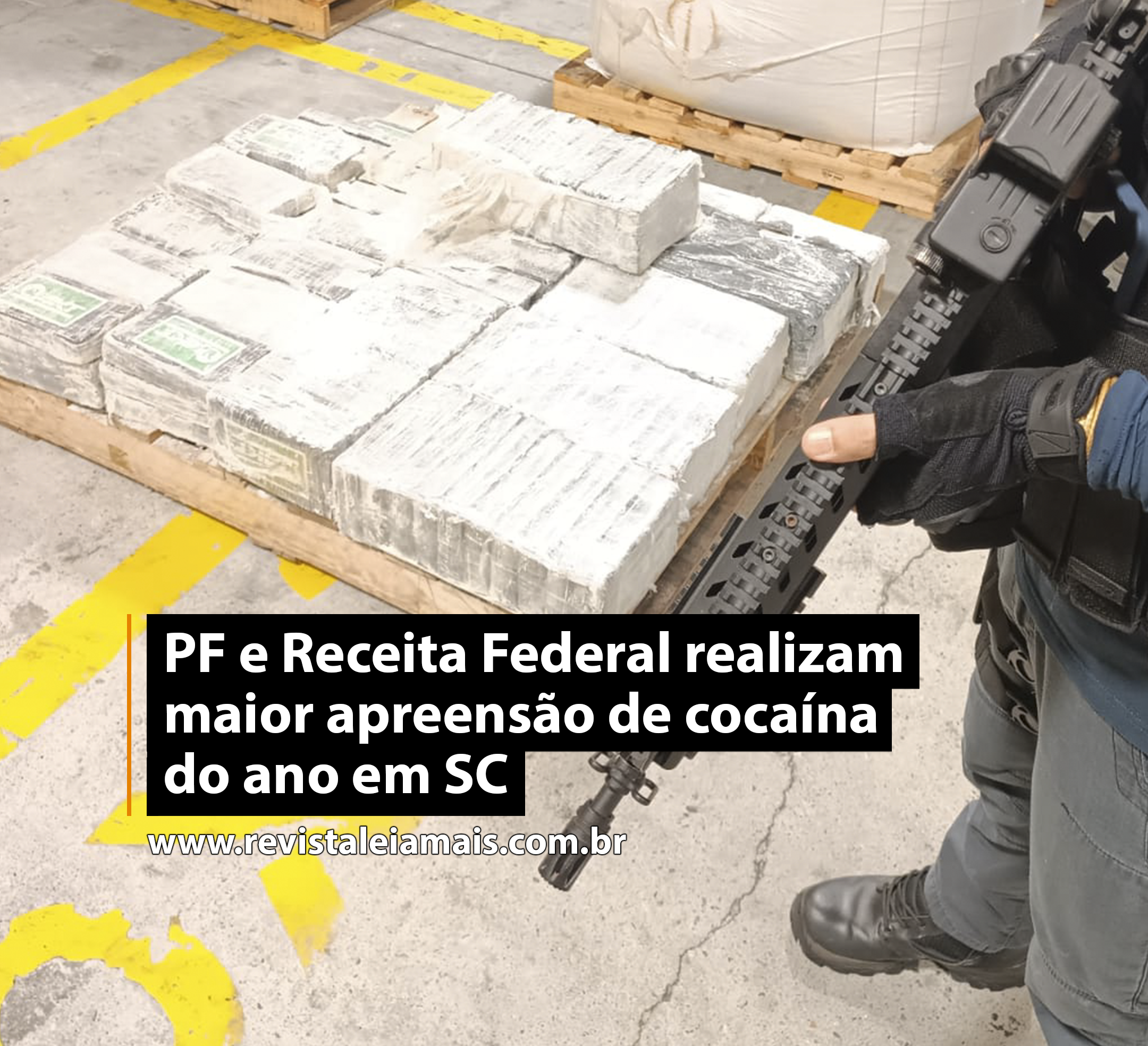 PF e Receita Federal realizam maior apreensão de cocaína do ano em SC