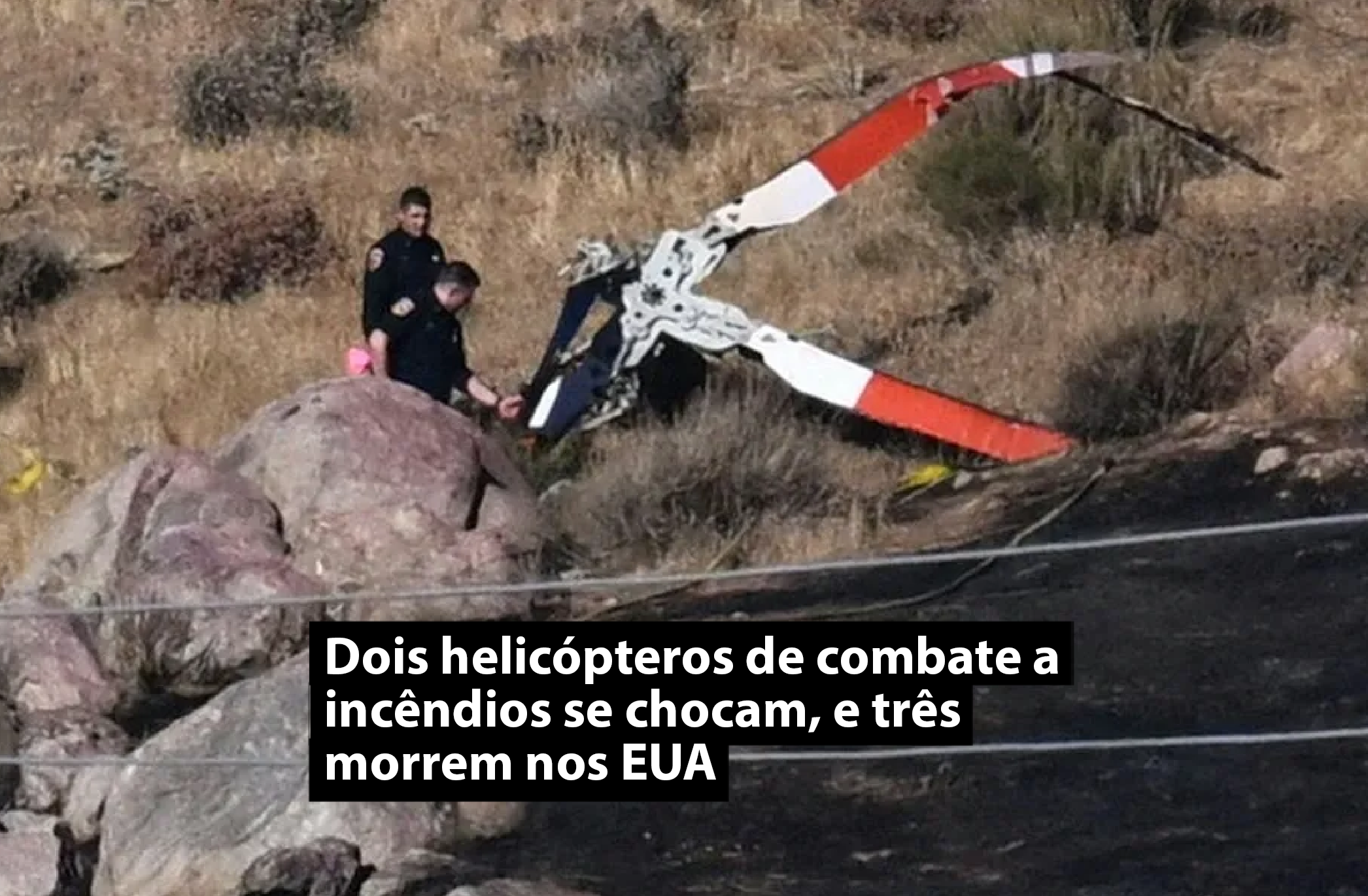 Dois helicópteros de combate a incêndios se chocam, e três morrem nos EUA