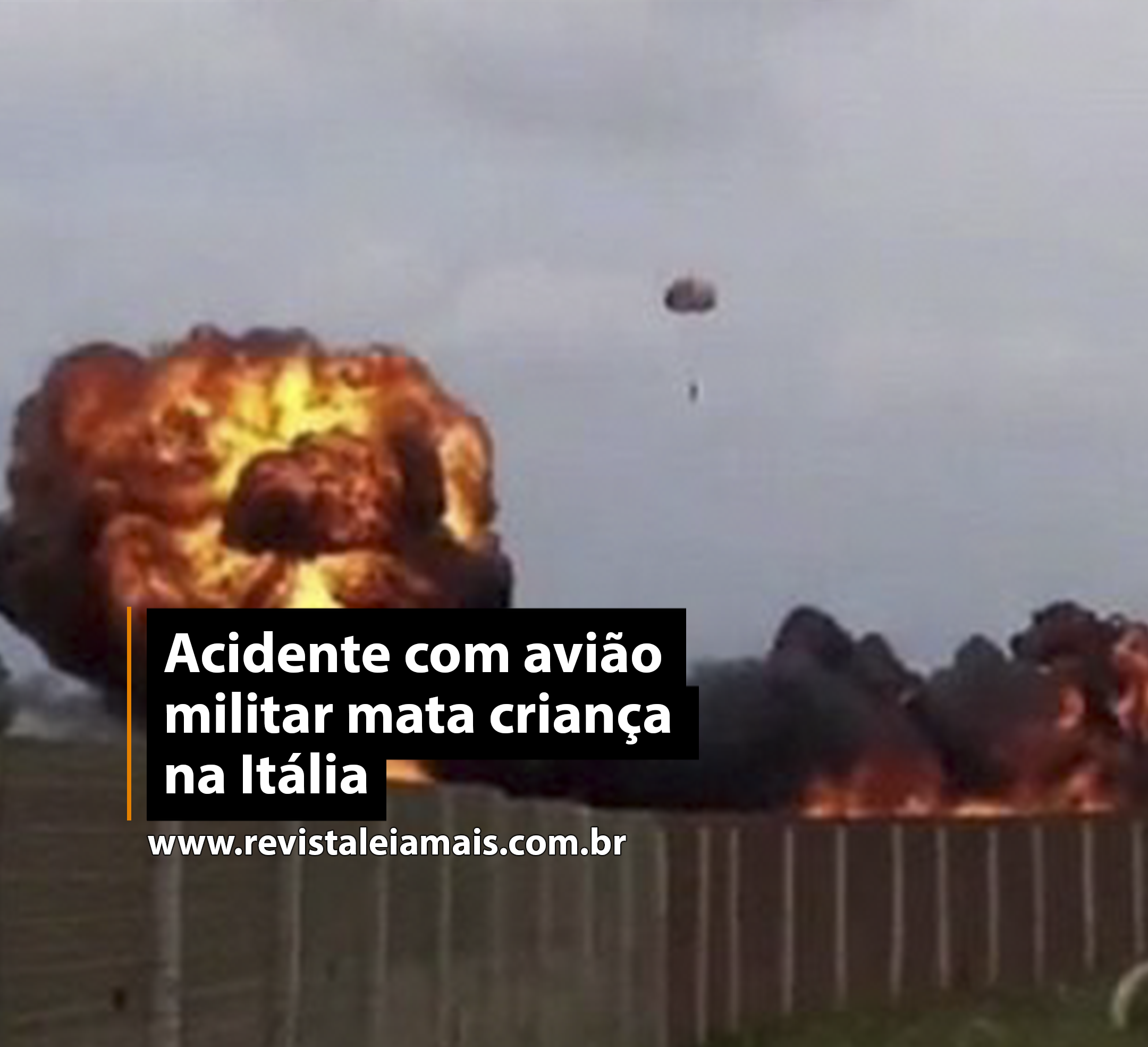 Acidente com avião militar mata criança na Itália