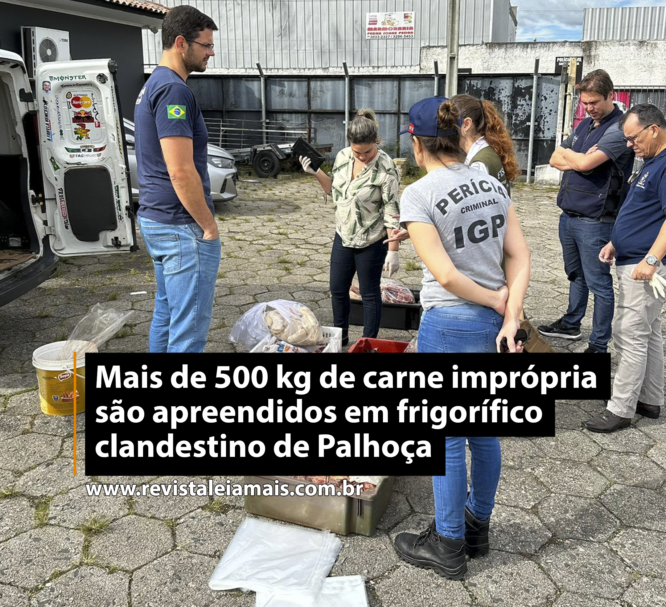 Mais de 500 kg de carne imprópria são apreendidos em frigorífico clandestino de Palhoça
