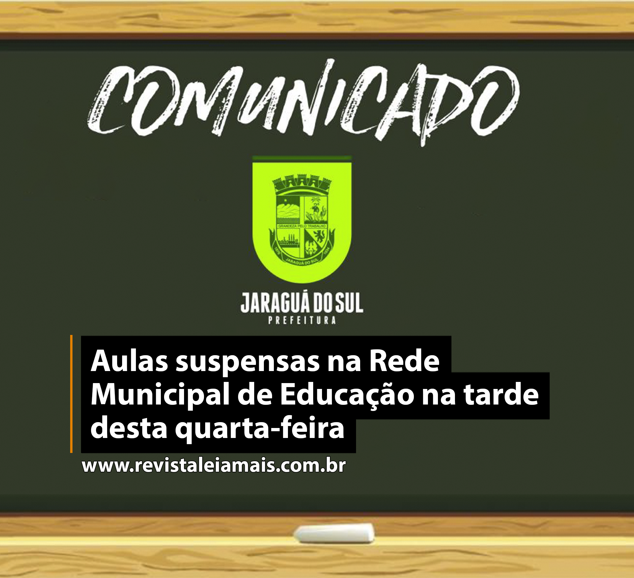 Aulas suspensas na Rede Municipal de Educação na tarde desta quarta-feira