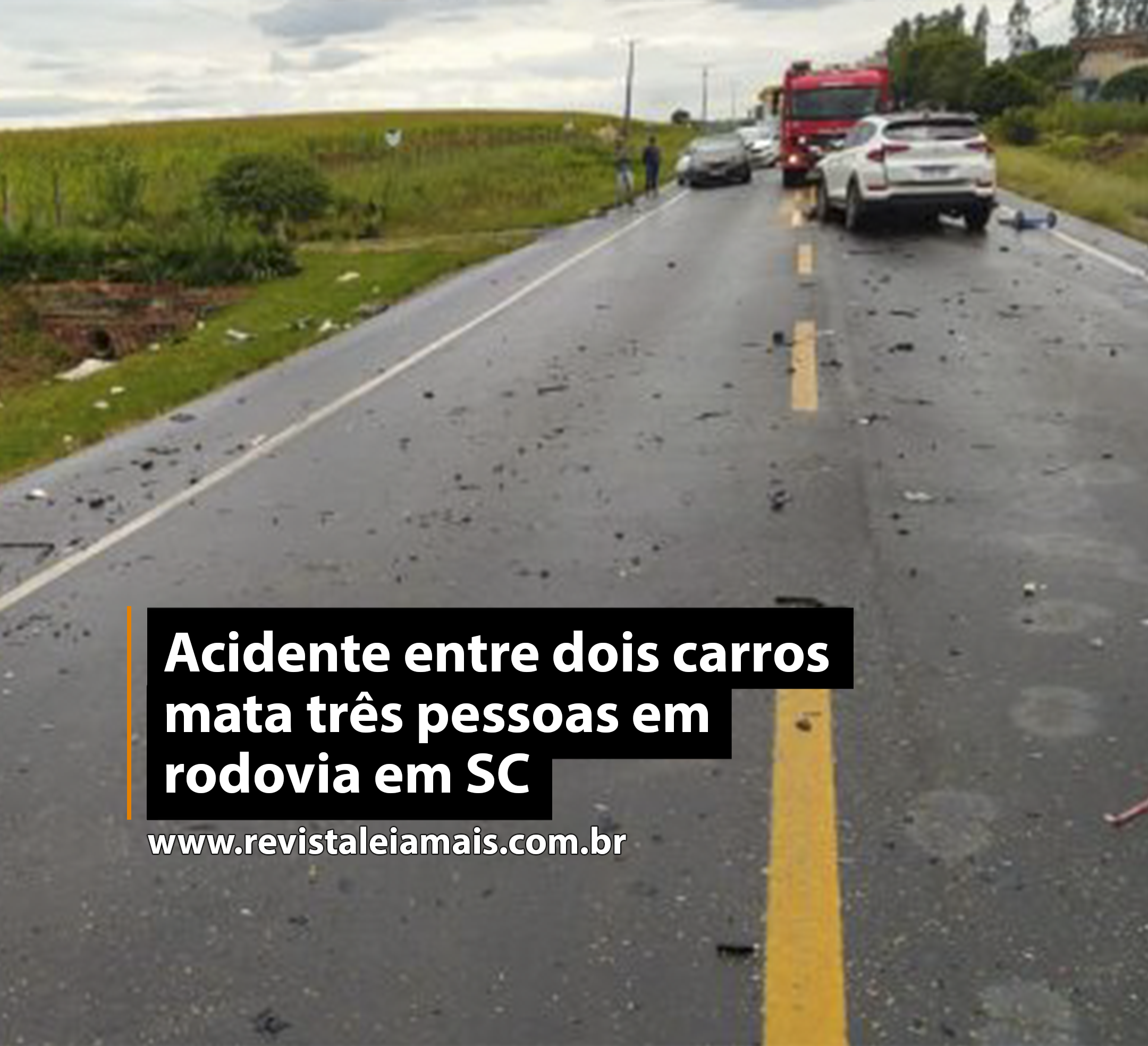 Acidente entre dois carros mata três pessoas em rodovia em SC 